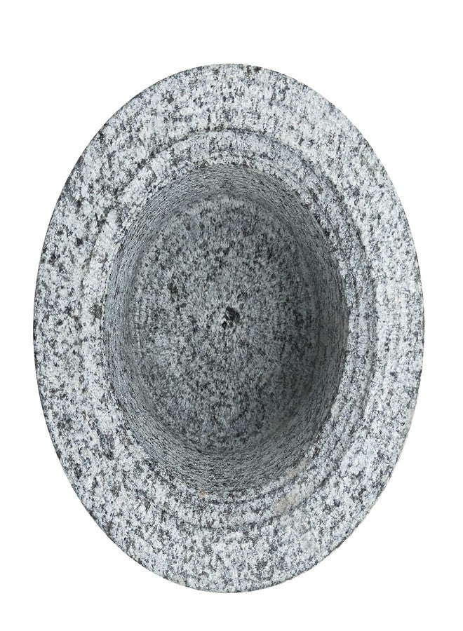 EZAHK Stone Mortar and Pestle Set, Okhli Masher, Khalbatta, Kharal, Mixer,Traditional Grinder, Musal, Well Design for Kitchen, Home, Herbs (Height 4 inch Width 4 inch) Medium Size for Kitchen - Image 5